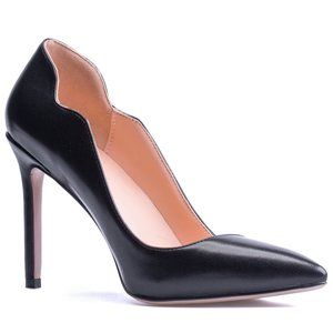 Petit Cadeau Lavinia - Sexy Slip on Pumps with 4" Heels. Black Leather. NEW!